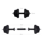 Halkerset - justerbara hantlar - 20 kg / 30 kg - plast med stålrör