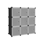 Racking System - 9 kuber - med dörrar - garderob och skoprack - vitt