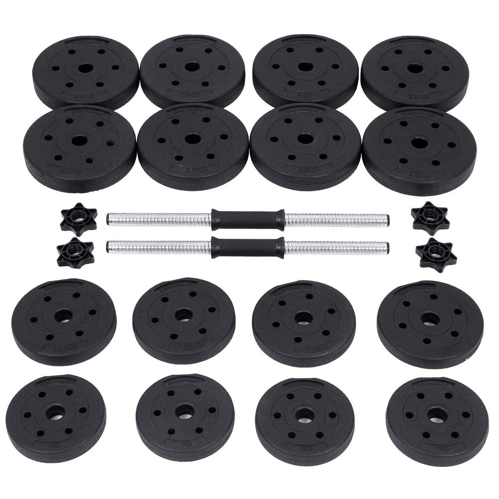 Halkers - Dumbell Set - 2 x 15 kg - Totalt 30 kg - svart