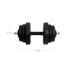 Halkers - Dumbell Set - 2 x 15 kg - Totalt 30 kg - svart