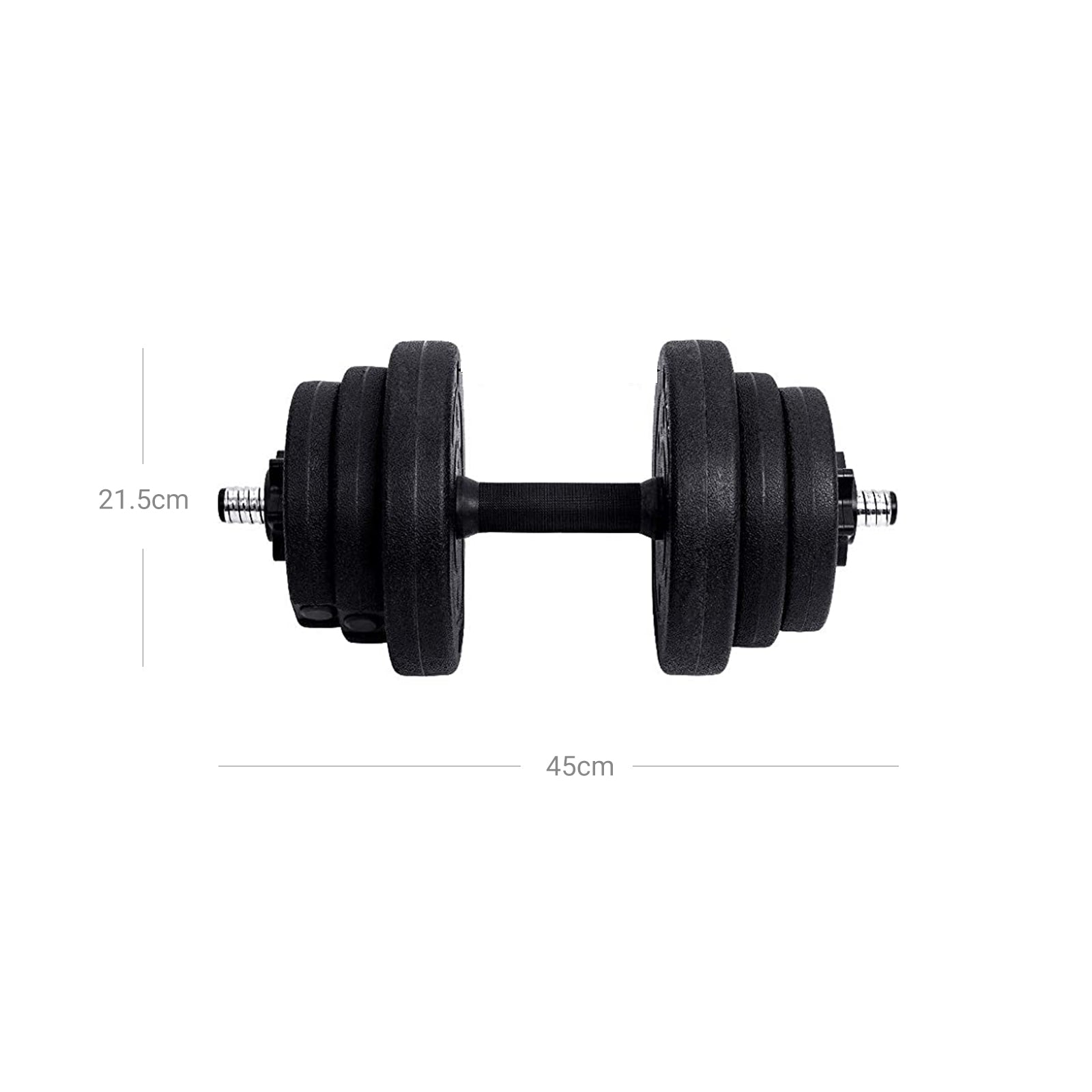 Halkers - Dumbell Set - 2 x 15 kg - Totalt 30 kg - svart