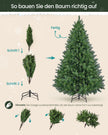 Kunstkerstboom – 220 cm – PVC – Metalen Standaard – Groen