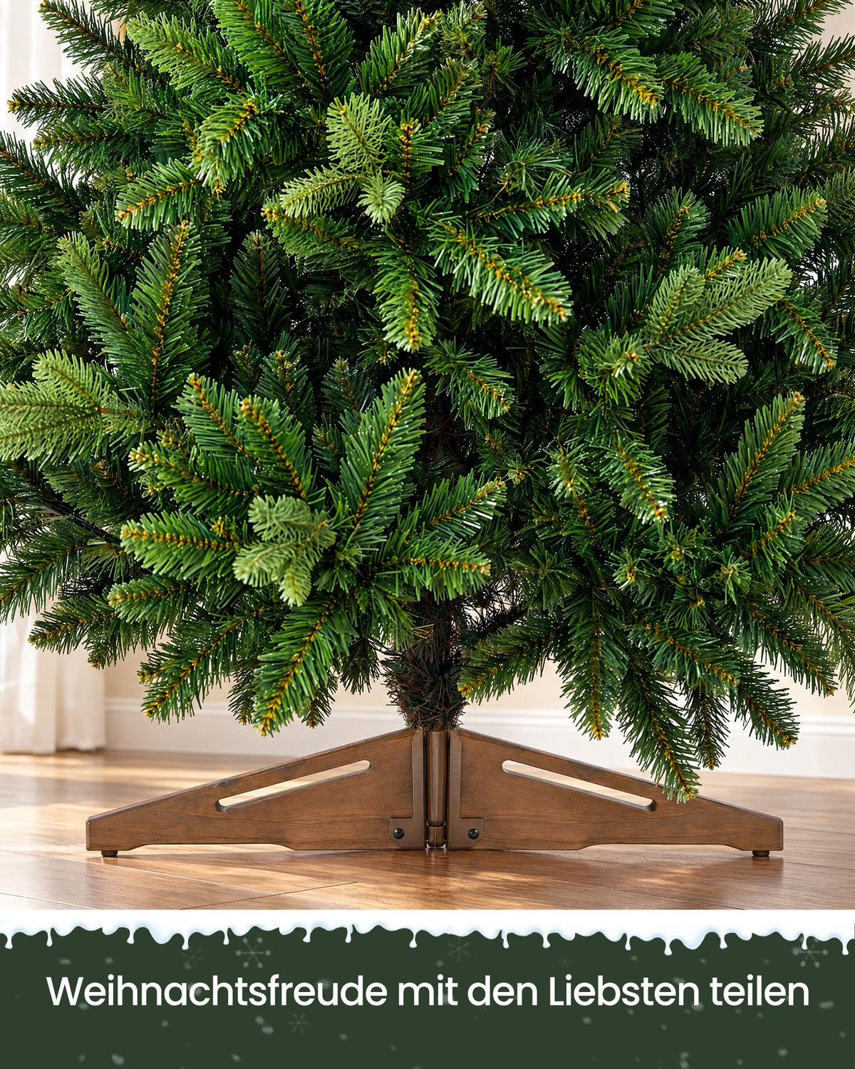 Kunstkerstboom – 150 cm – PE en PVC – Houten Standaard – Met Opbergtas – Groen