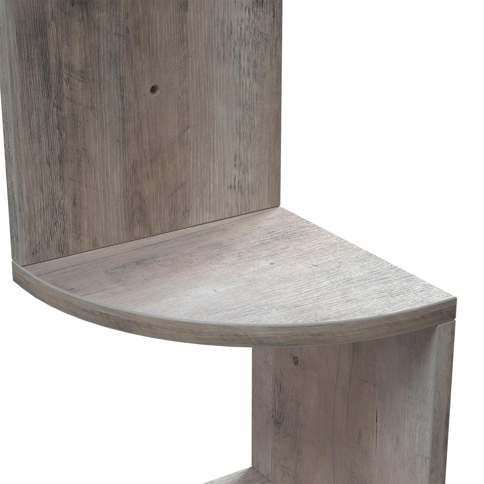 Hörnbräda - vägghylla med 5 nivåer - grå