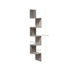 Hörnbräda - vägghylla med 5 nivåer - grå