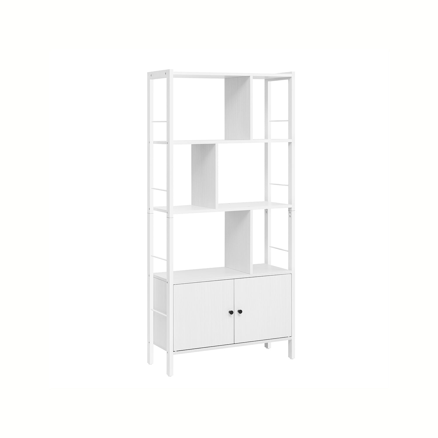 Bokhylla - vardagsrumskåp - förvaringsskåp - stående rack - vintage brun/svart