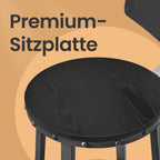 Barstolar - uppsättning av 2 - industriell design - ebenholts - svart