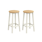 Barstolar - Uppsättning av 2 - Ebony Black - Oak Beige - White