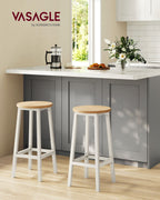 Barstolar - Uppsättning av 2 - Ebony Black - Oak Beige - White
