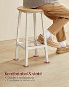 Barstolar - Uppsättning av 2 - Ebony Black - Oak Beige - White