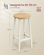Barstolar - Uppsättning av 2 - Ebony Black - Oak Beige - White