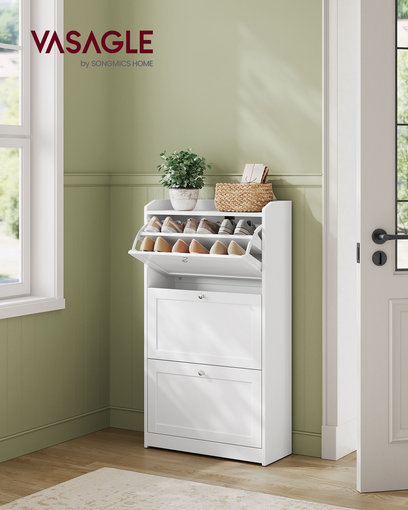 Skoskåp med 3 ventiler för högst 18 par skor, Wolkwit