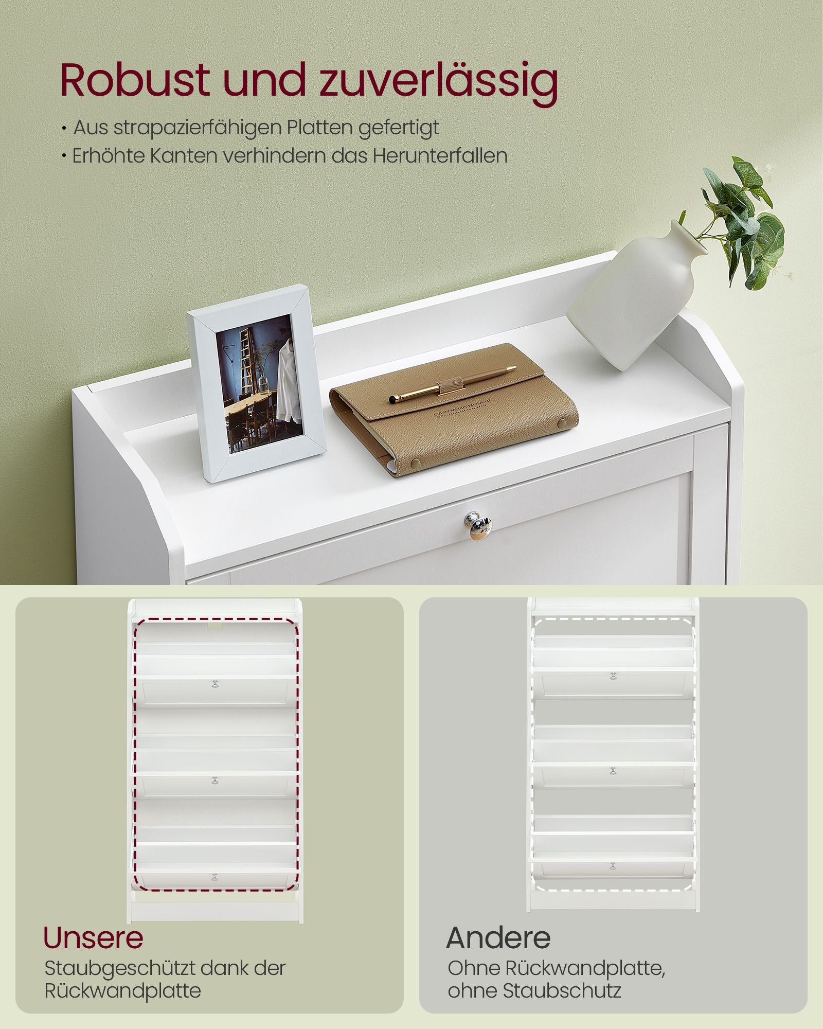 Skoskåp med 3 ventiler för högst 18 par skor, Wolkwit