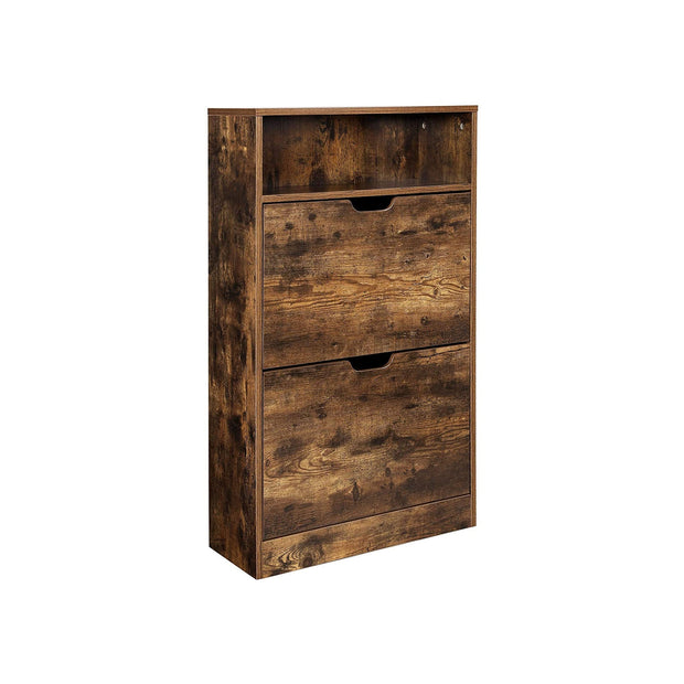 Skoskåp – Plats för 12 par – Rustik brun