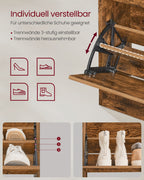 Skoskåp - med 2 ventiler och öppet fack - Vintage Brown