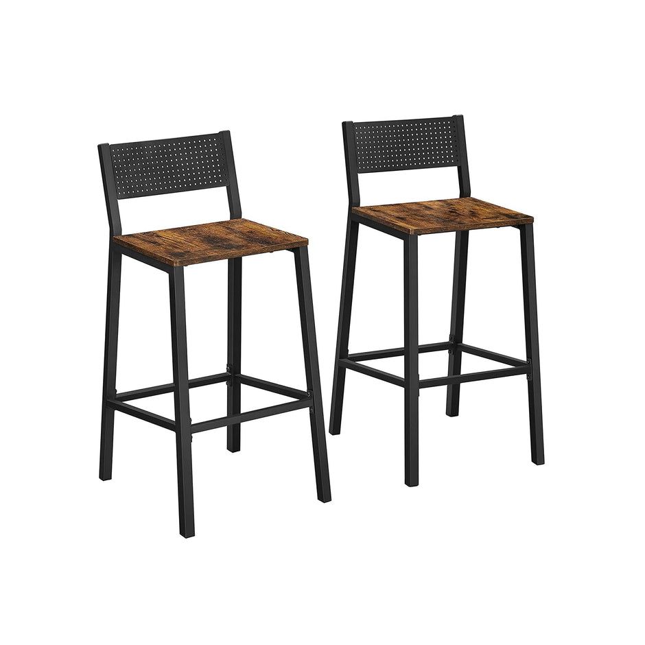 Barstolar – industriell design – set om 2 – beige och vit