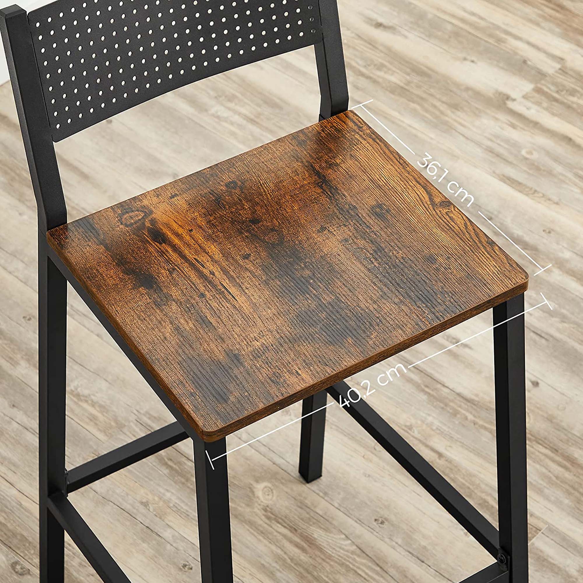 Barstolar - Uppsättning av 2 - Kökstolar - Vintage Brown