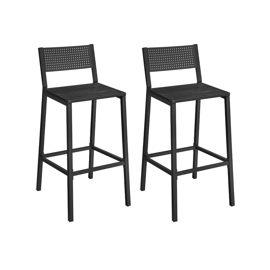 Barstolar – industriell design – set om 2 – beige och vit