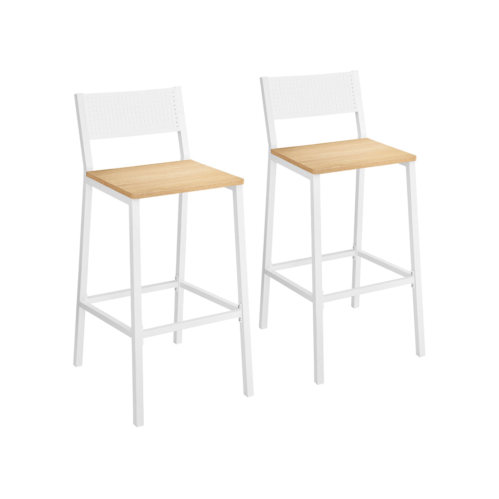 Barstolar - Industriell design - Uppsättning av 2 - beige