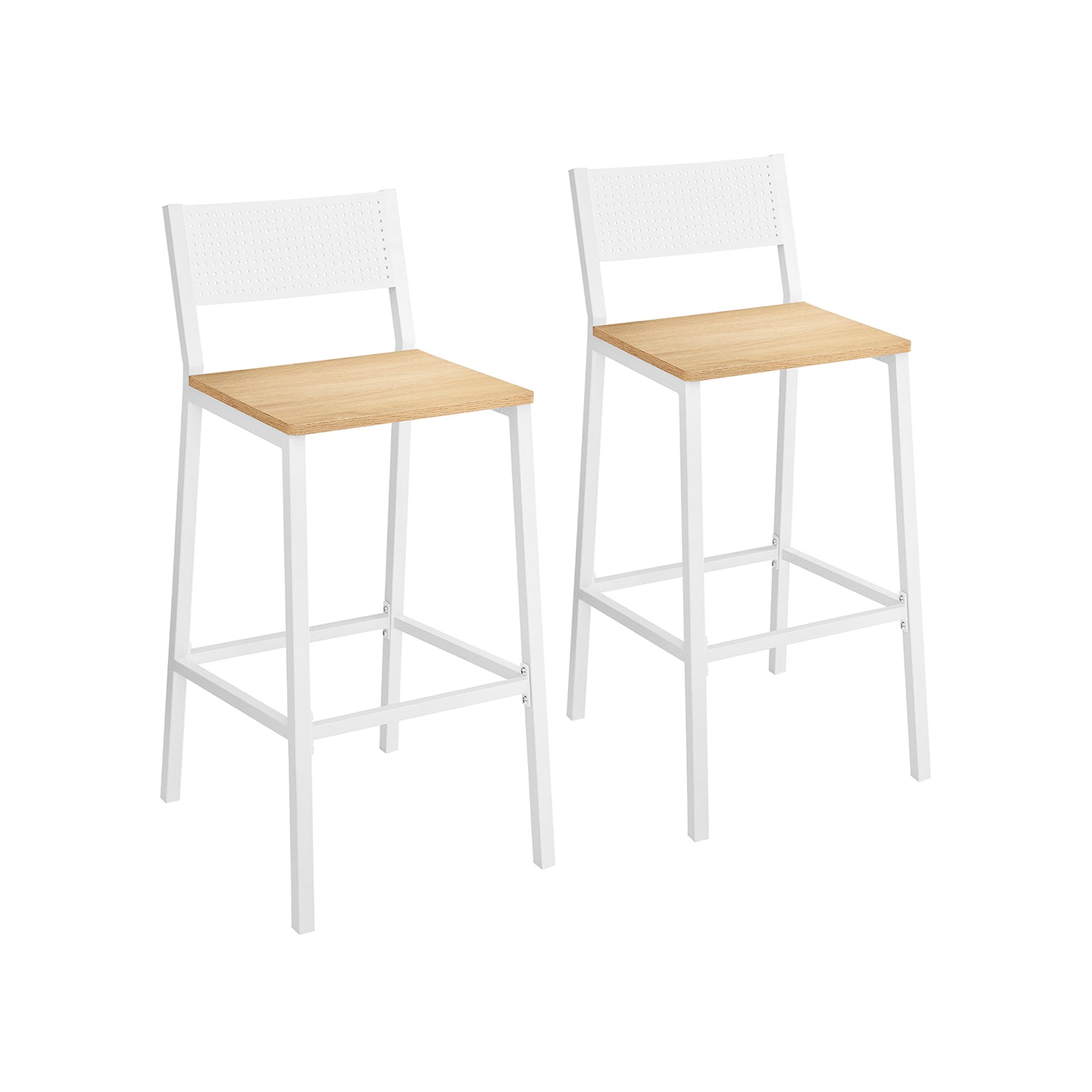 Barstolar – industriell design – set om 2 – beige och vit