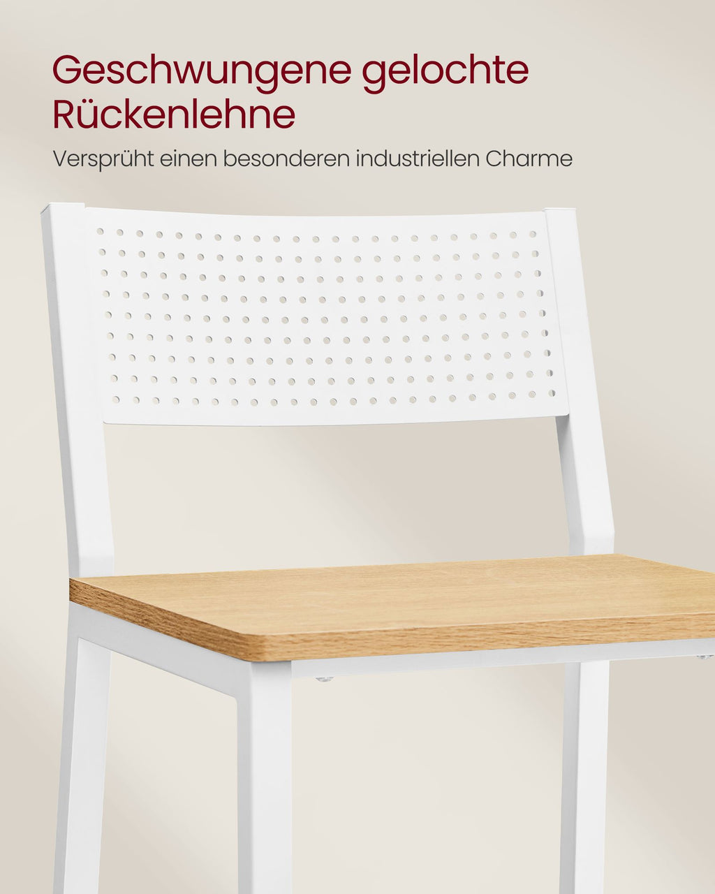 Barstolar - Industriell design - Uppsättning av 2 - beige