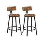 Barstolar - uppsättning av 2 - industriell design - vintage brun / svart