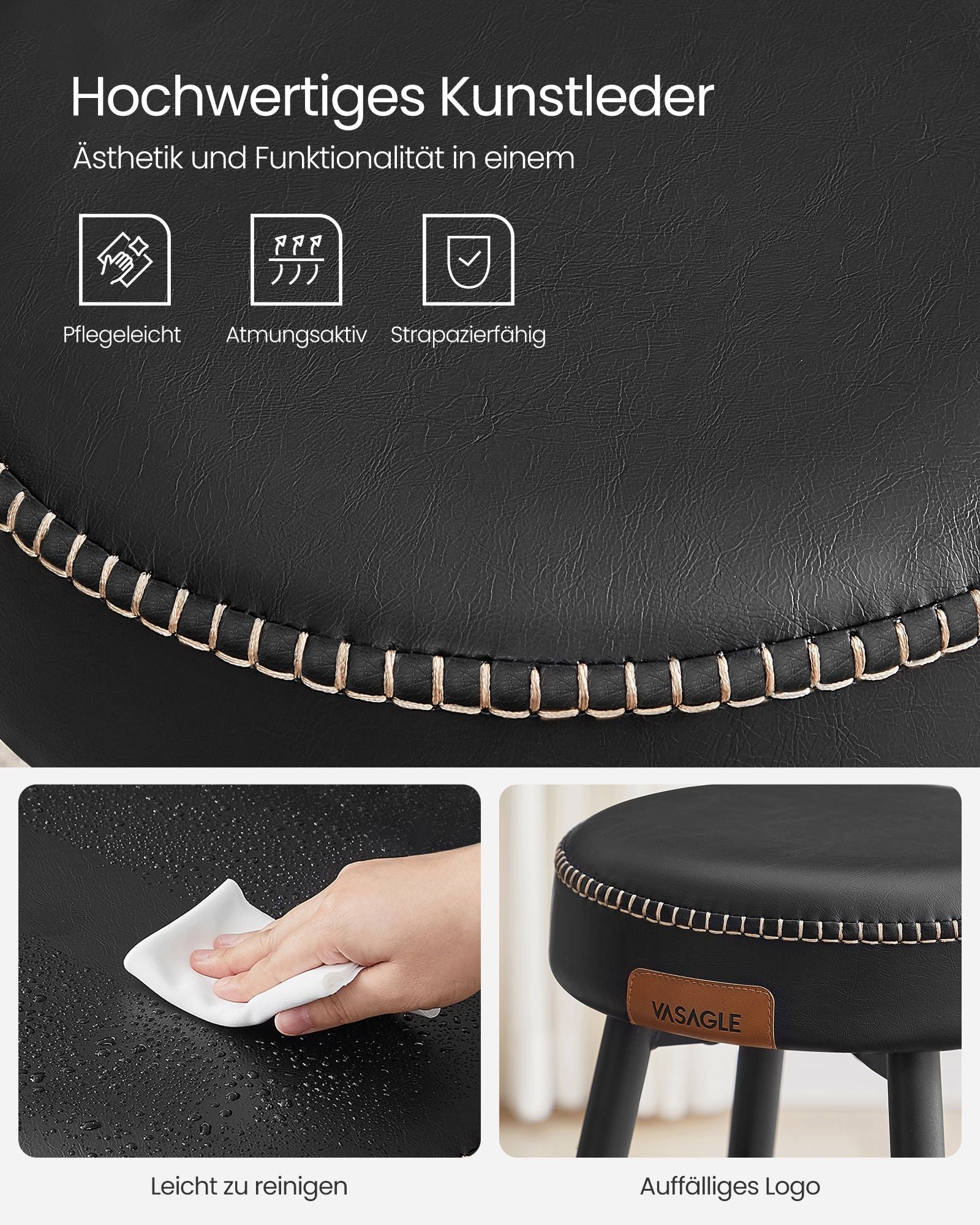 Ekho Collection - Barstol - Uppsättning av 2 - Lätt att montera - 63 cm hög