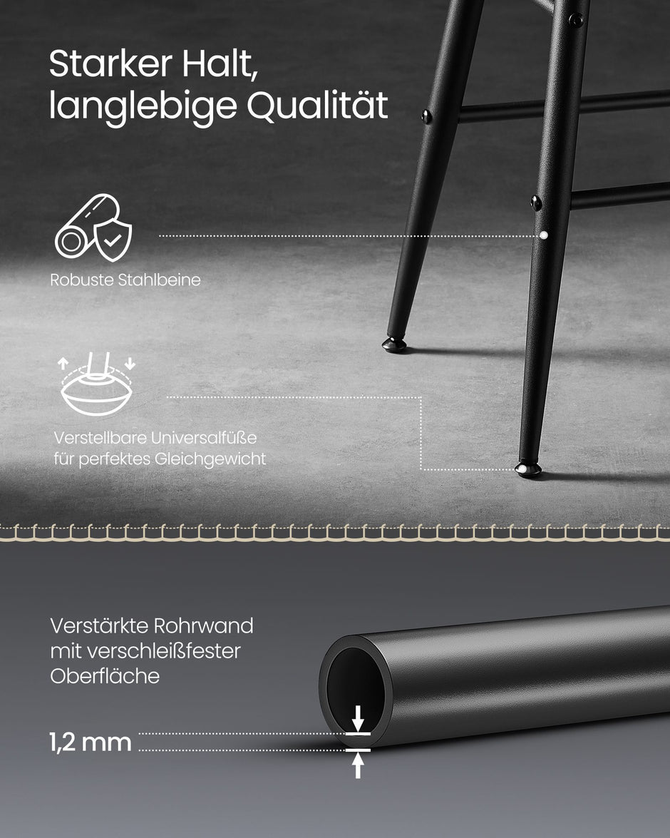Barstolar Set om 2 – Industriell design – Ink Black