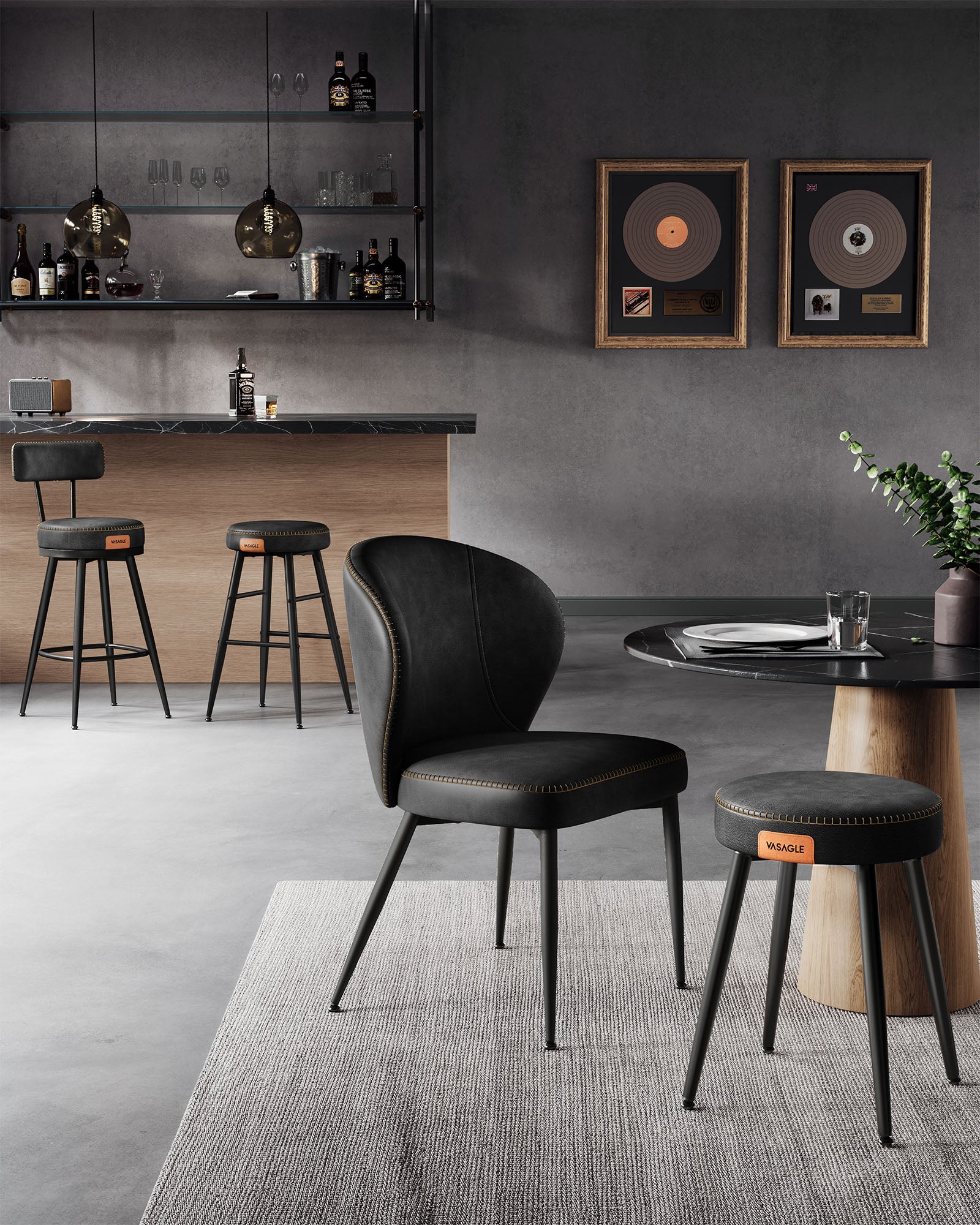 Ekho Collection - Barstolar - Uppsättning av 2 - Industriell design