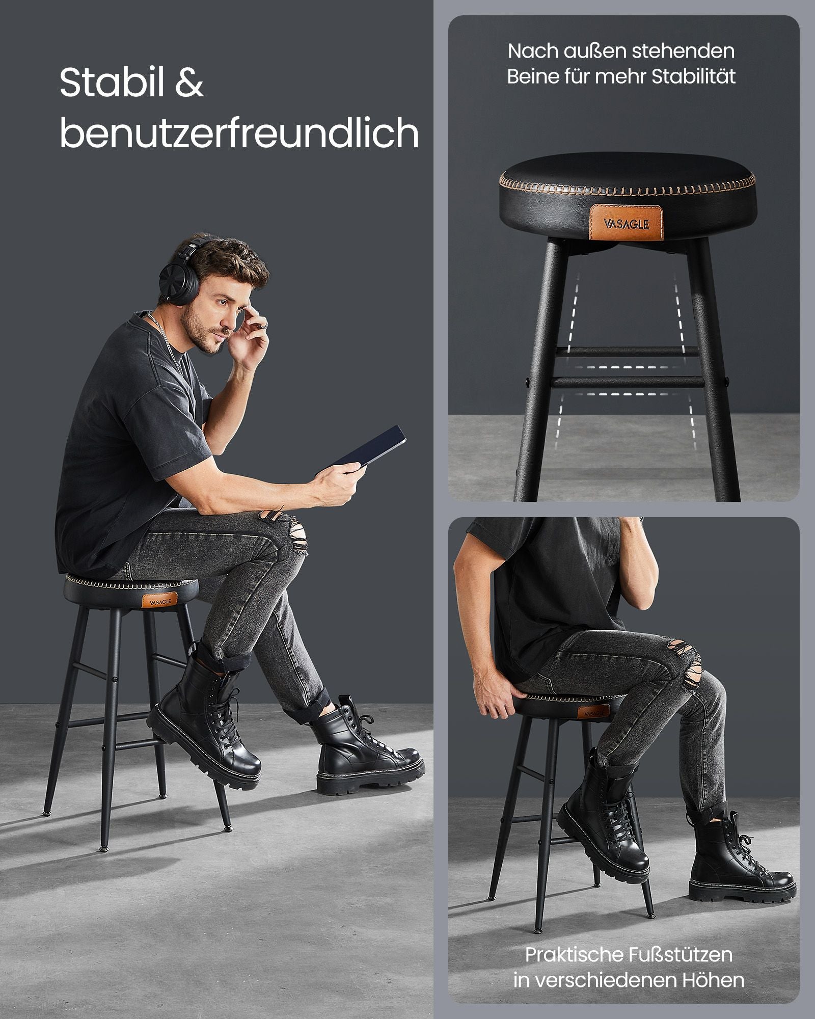Ekho Collection - Barstolar - Uppsättning av 2 - Industriell design