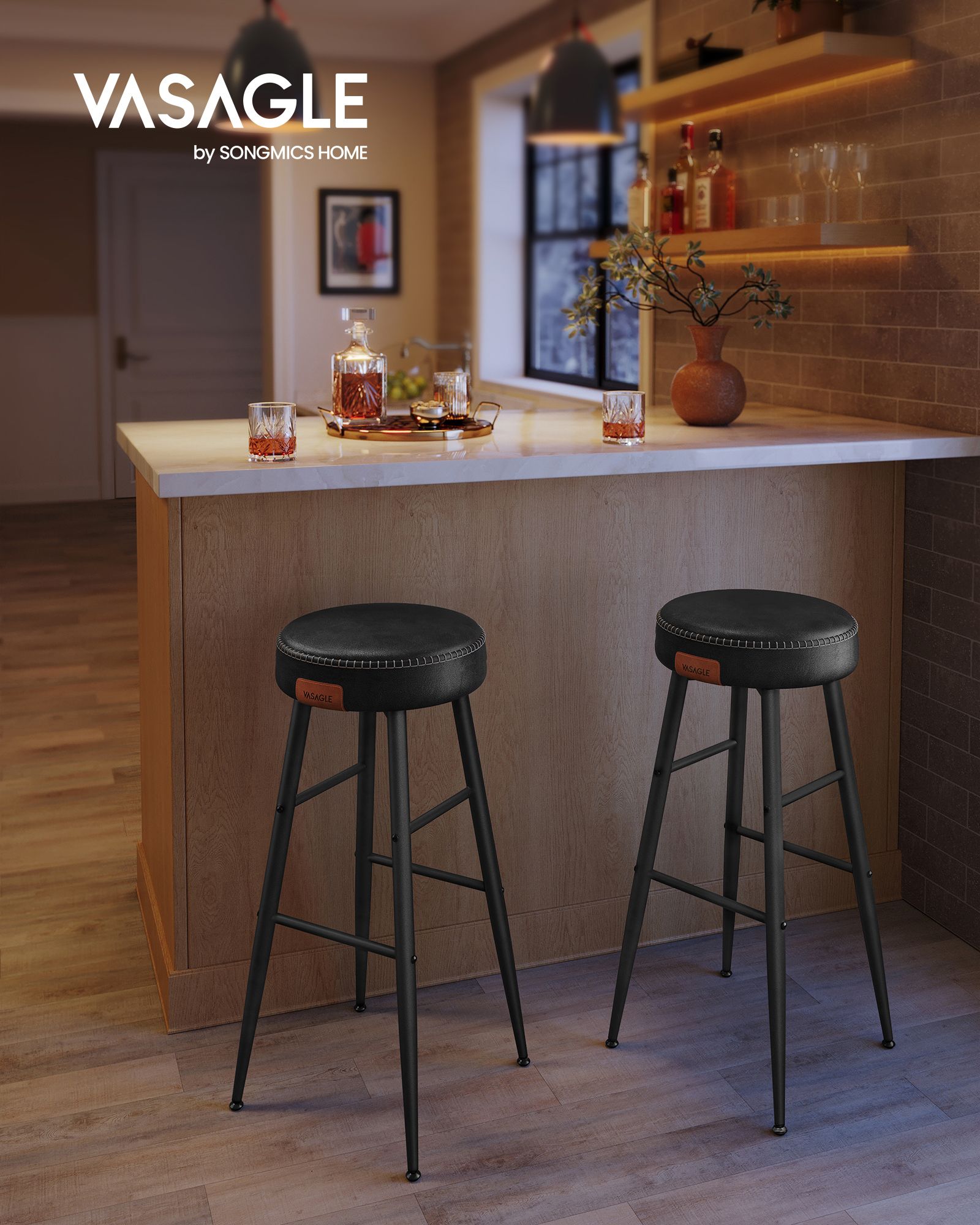 Ekho Collection - Barstol - Uppsättning av 2 - Basic Black