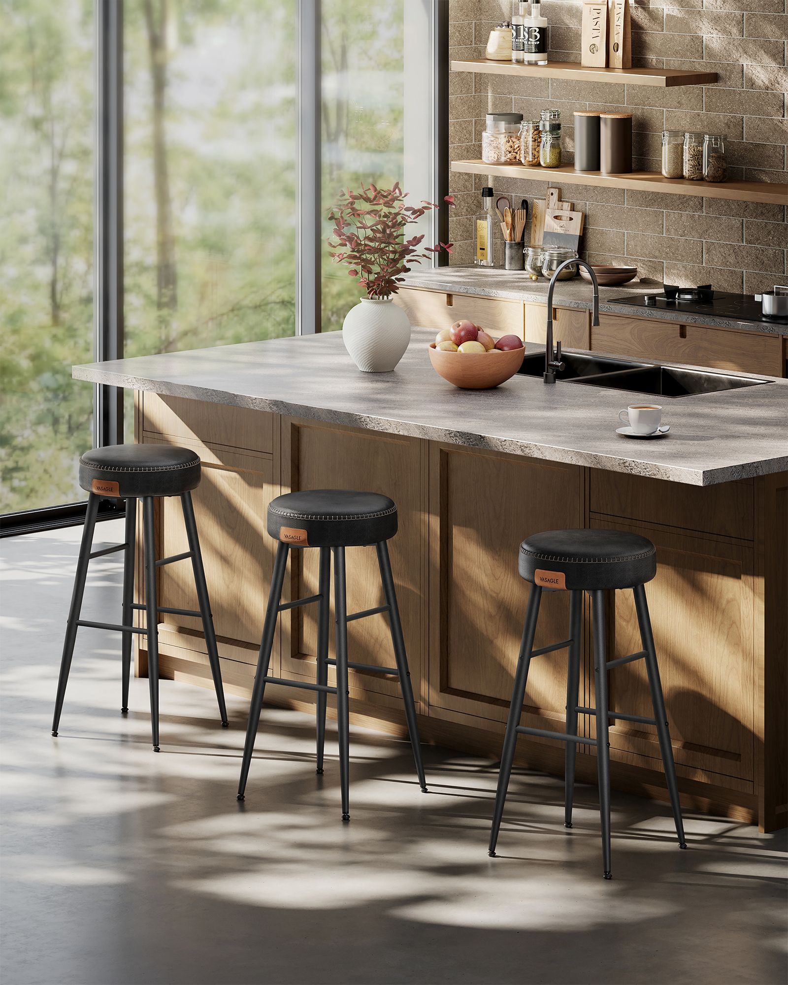 Barstolar – Set om 2 – Industriell design – Ink Black