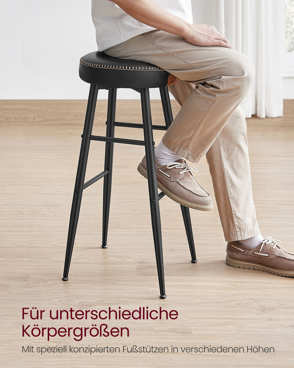 Barstolar – Set om 2 – Industriell design – Ink Black