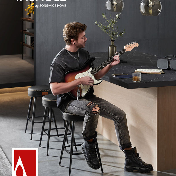 Barstol Set om 2 – 65 cm Hög – Bläcksvart