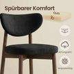 Barkruk - 2-Delige Set met Rugleuning en Houten Poten - Zwart - 50 x 51,5 x 95,5 cm