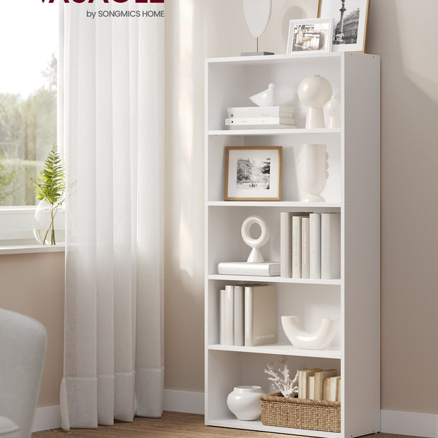 Boekenkast - 5 Planken - Verstelbare Planken - 134 cm - Wolkenwit