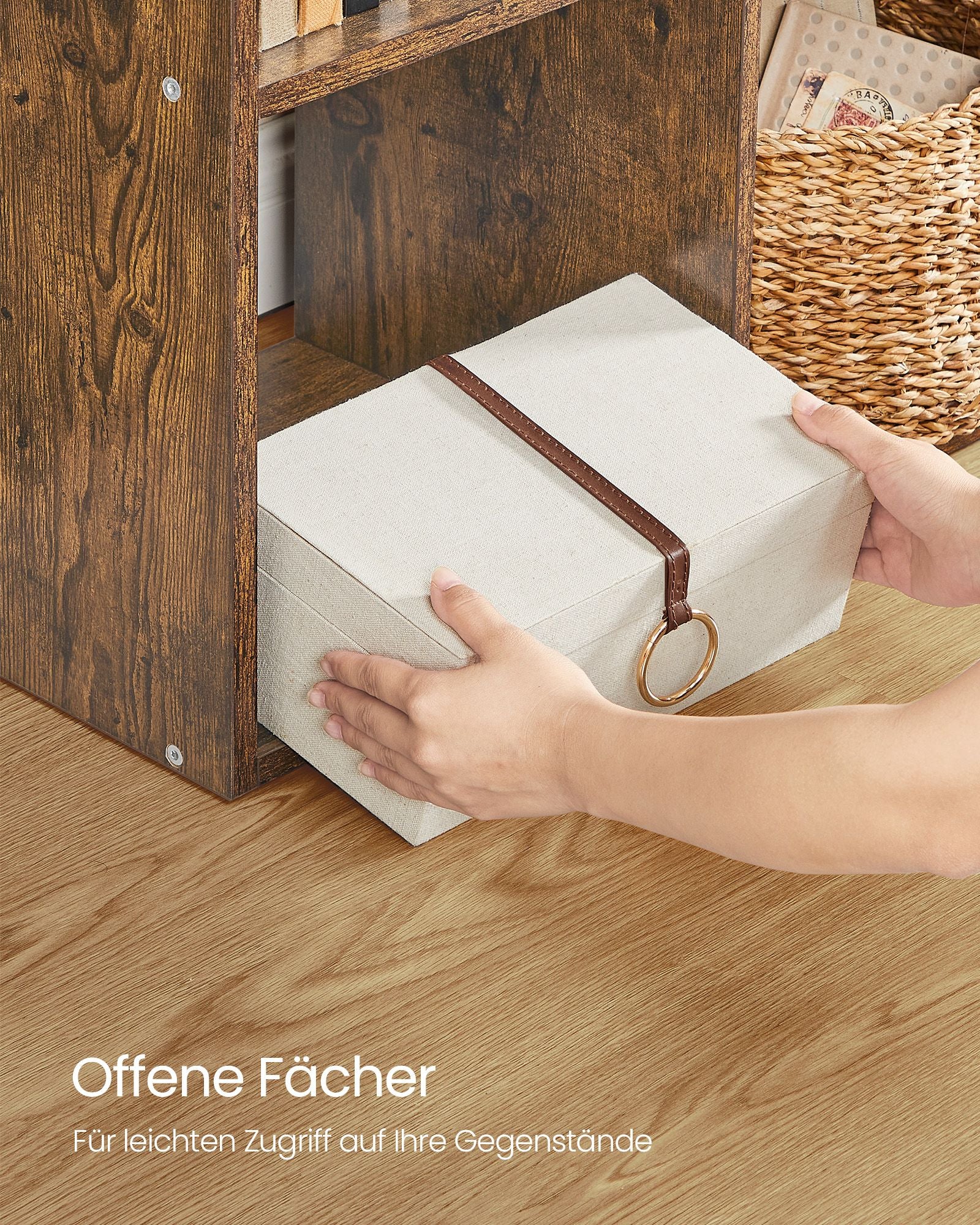 Bokhylla - med 10 fack - Vintage Brown