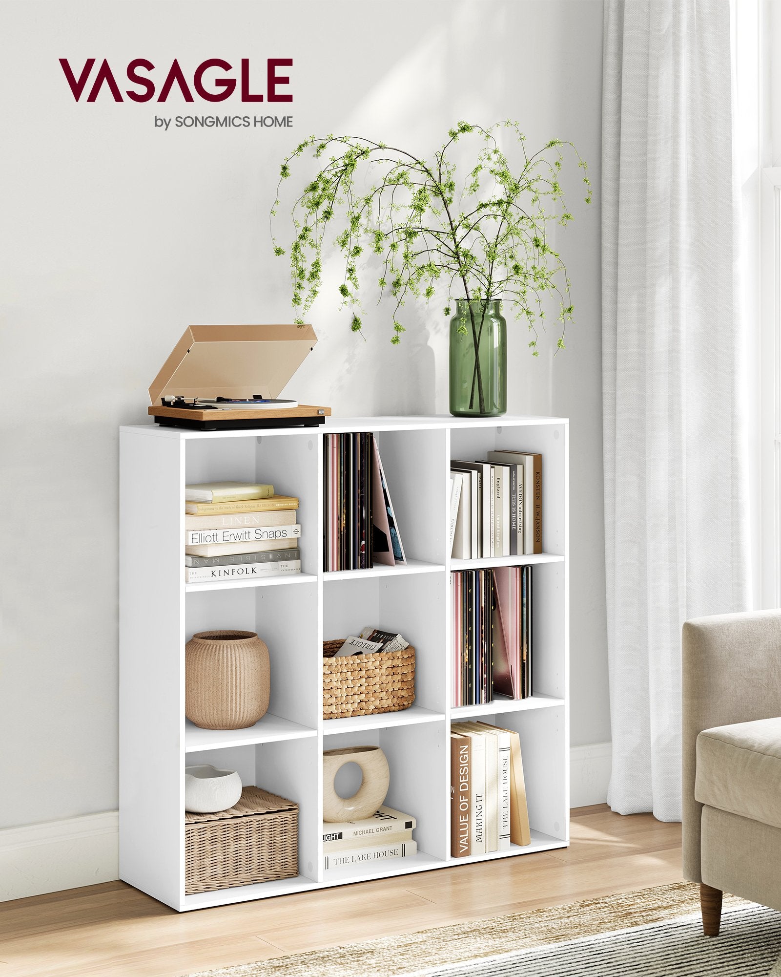 Boekenkast - 9 Vakken - Kubusplank - Vrijstaand - Wit