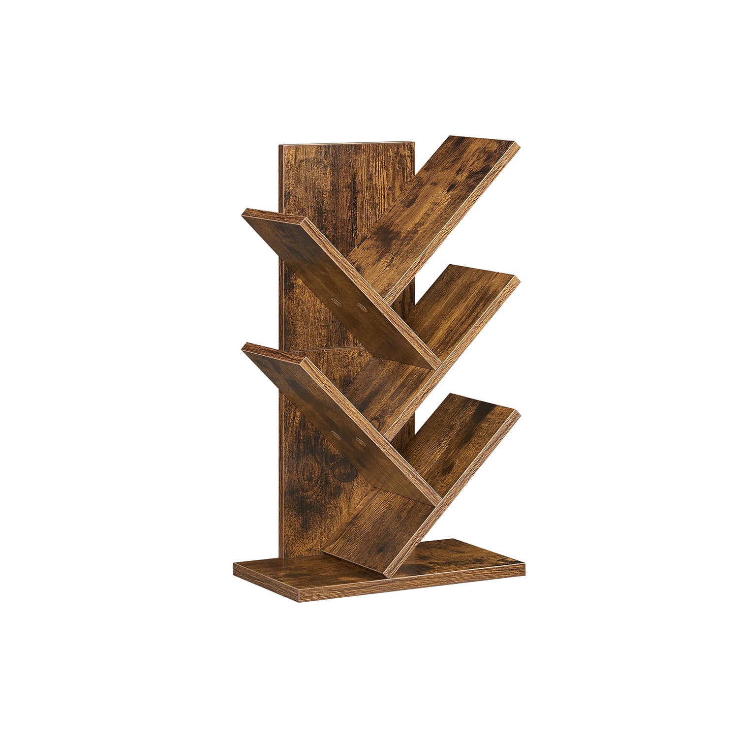 Bokhylla - Trädform - Space -Saving - Vintage Brown