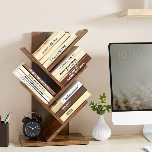 Bokhylla – platsbesparande – vintagebrun