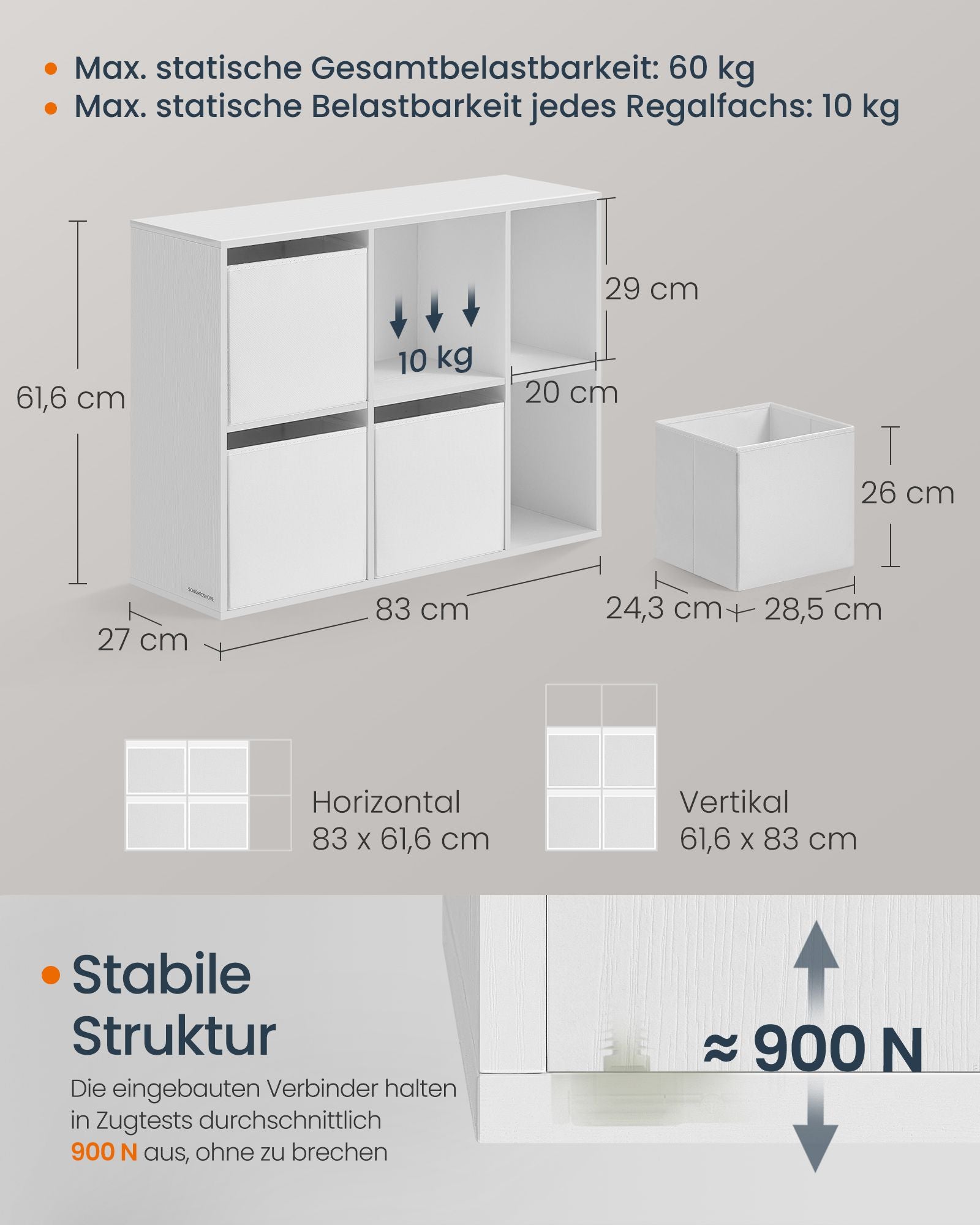 Bokhylla med 6 fack 27 x 83 x 61,6 cm snövit