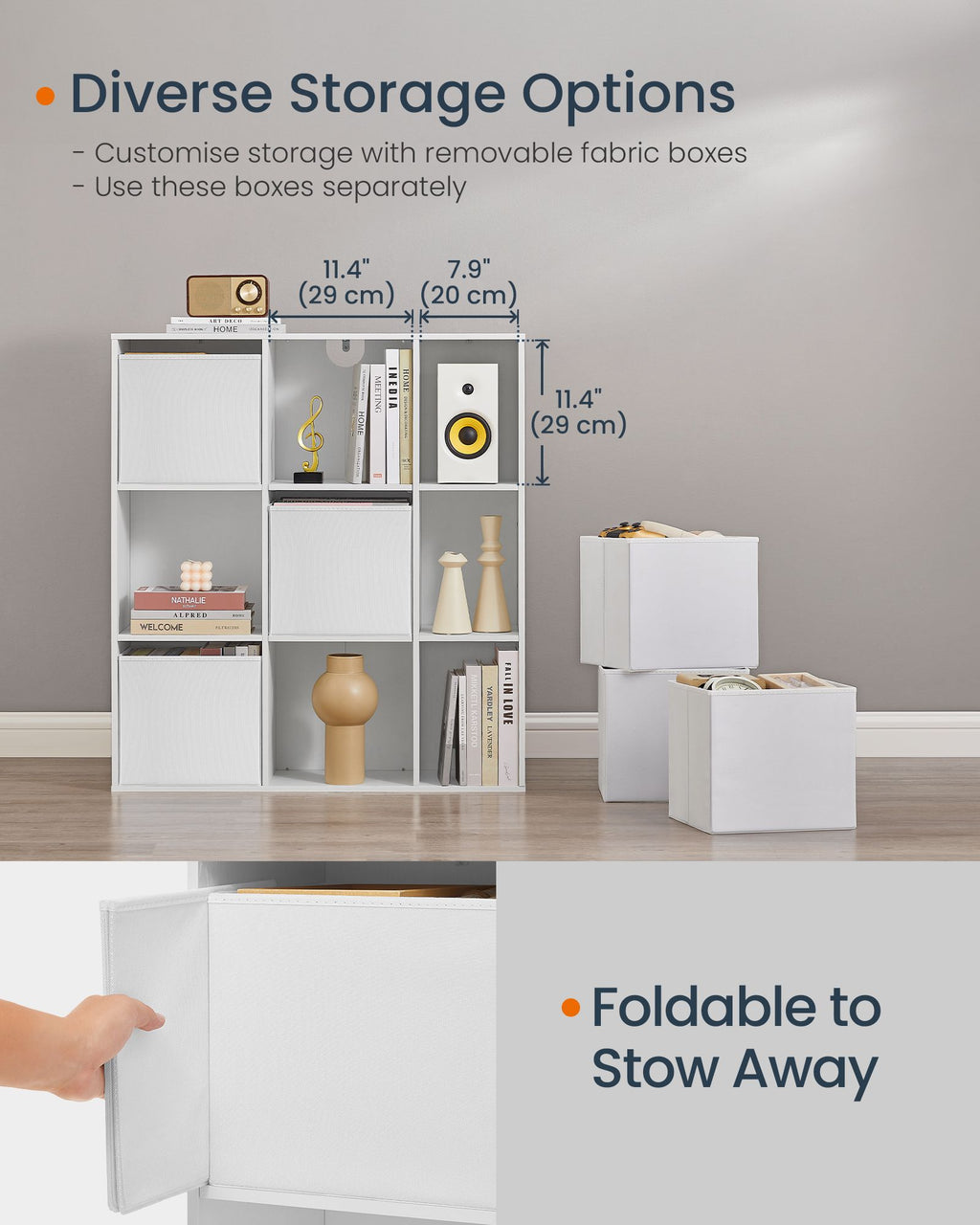 Bokhylla med 6 tyglådor - Toolless - förvaringsmöbler