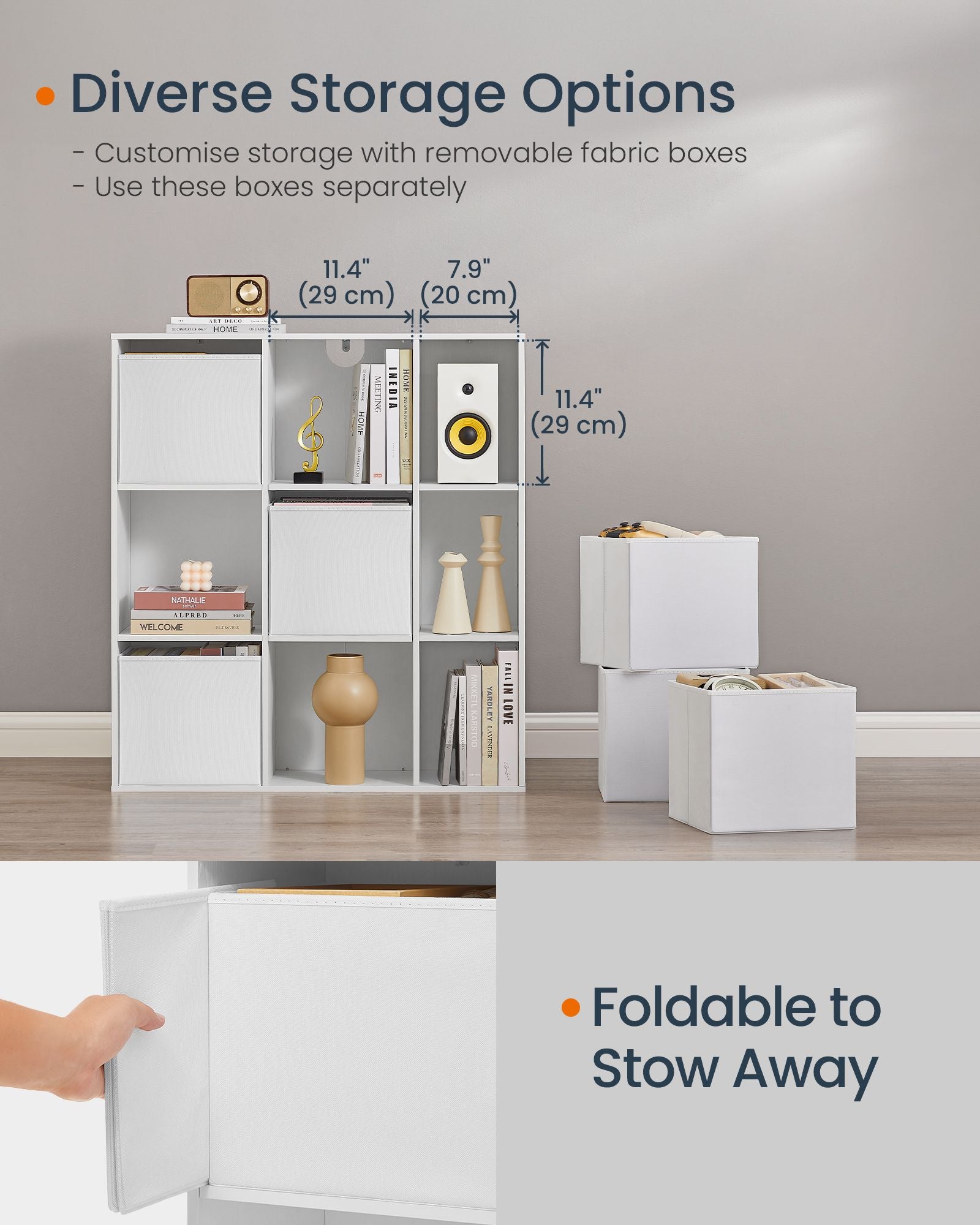 Bokhylla med 6 tyglådor - Toolless - förvaringsmöbler