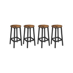 Barstolar - uppsättning av 4 - industriell design - brun / svart