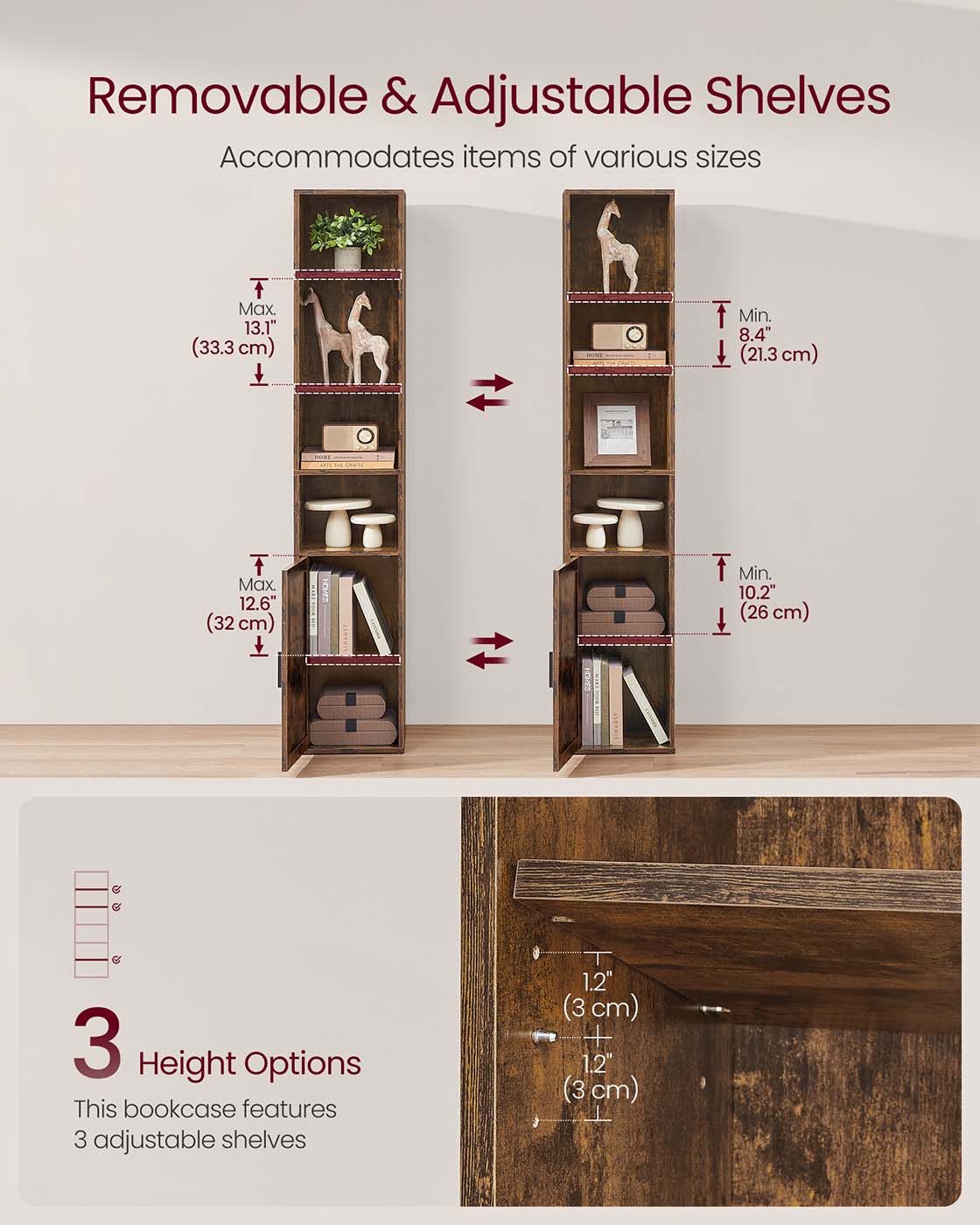 Custos Collection Board med 6 nivåer av Vintage Brown