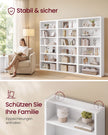 Boekenkast – 6 Planken – Verstelbaar – Met Anti-kantelset – 75 x 24 x 168 cm – Wolkwit