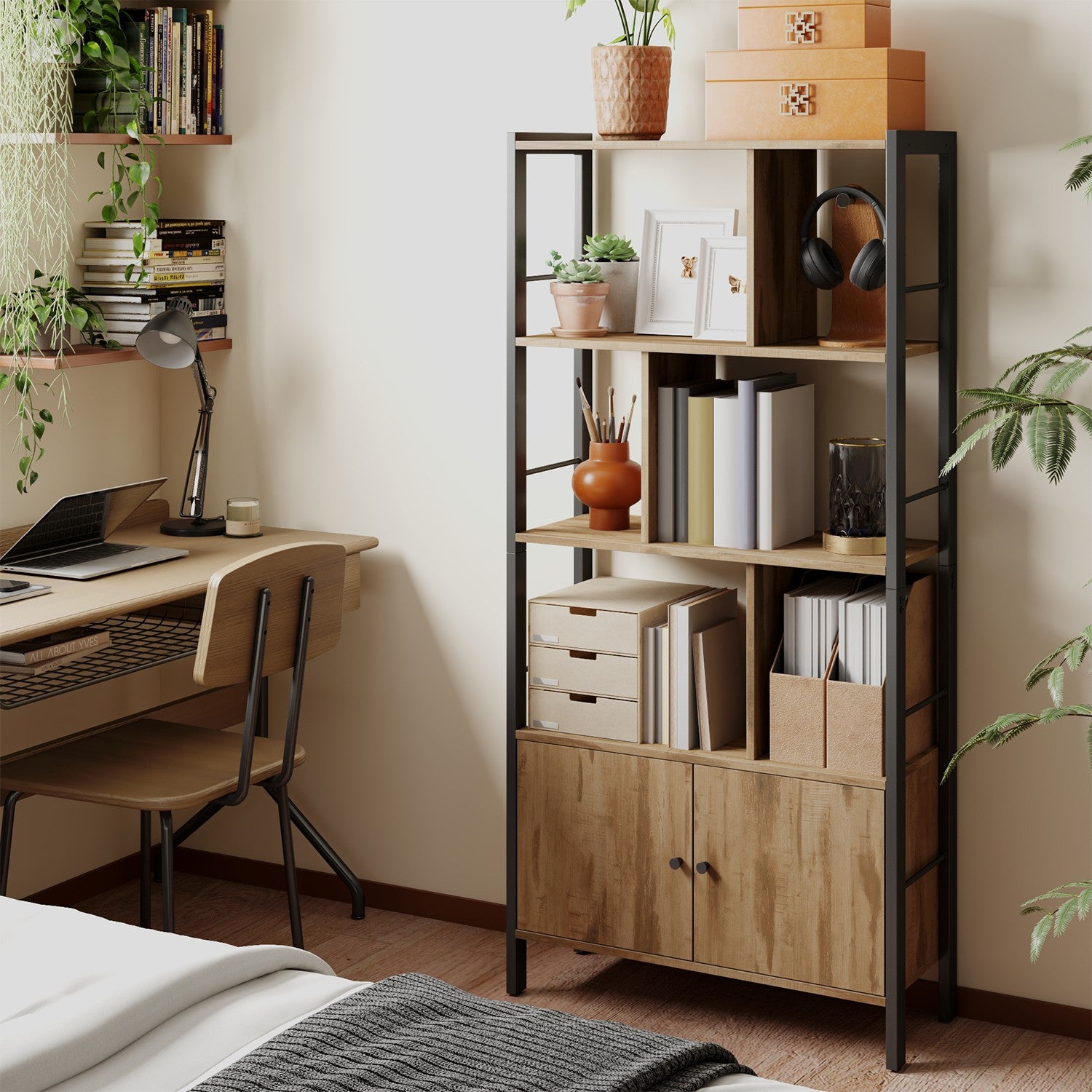 Bokhylla - Med 4 öppna hyllor, modern design