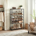 Shoe Rack - med 7 galler - förvaringsställ - brun / svart