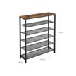 Skoskåp – 5-vånings skoställ – Industriell design – Vintage brun-svart