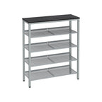 Shoe Rack med 5 nivåer och yta för väskor - Industrial - brun / svart